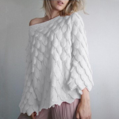 

2019 Womens Knitted Jumper Loose Sweater Long Sleeve Lady Tops Shirt Oversize