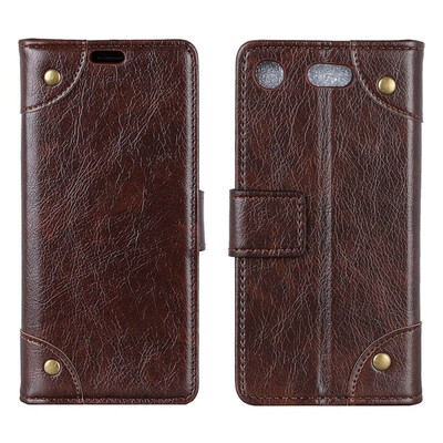 

MOONCASE Sony Xperia XZ1 copper buckle nappa leather case - coffee