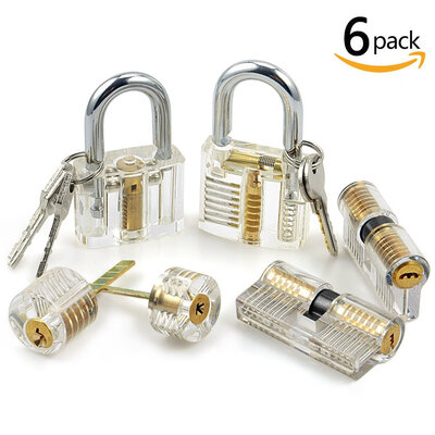 

6Stk Professionel Lockpicking Transparentem Trainingsschlössern Schlosserei YK