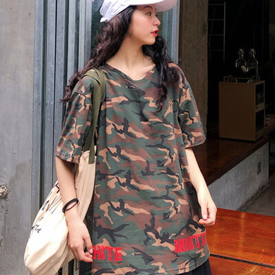 

Summer Trend Loose Camouflage Print T-shirt