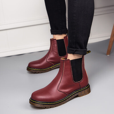 

Winter 2976 Chelsea boots tide male couple Martin boots leather in the men&women casual leather boots British retro shoes