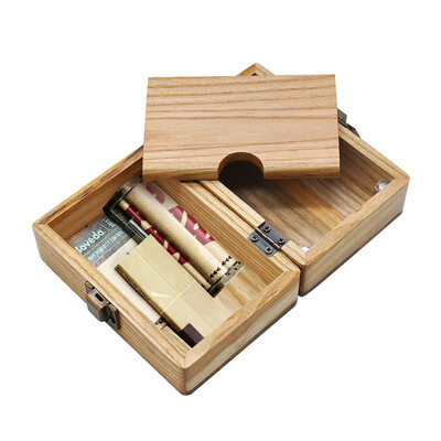 

〖Follure〗Improved Design Maple Wood Rolling Paper Storage Box w Magnetic Stash
