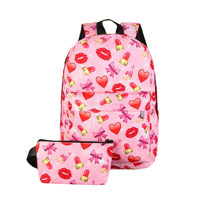 

New Fashion Women Nylon 3D Smile Printed Backpack Travel Outdoor School Bag