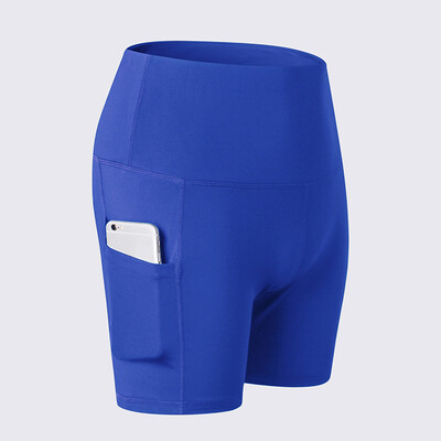 

Fashion Women Yoga Fitness Sports Shorts Stretch Side Pockets High Waist Running Workout Training Short Pants Tights