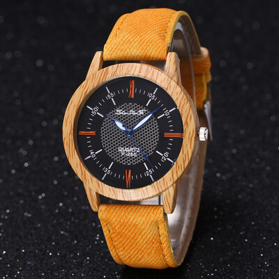 

〖Follure〗Nature Wooden Watch Minimalist Clock Bamboo Denim Fashion Cool