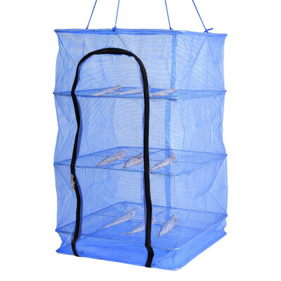 

Foldable 4 Layers Fish Drying Rack Vegetable Dishes Dryer Mesh Hanging Net