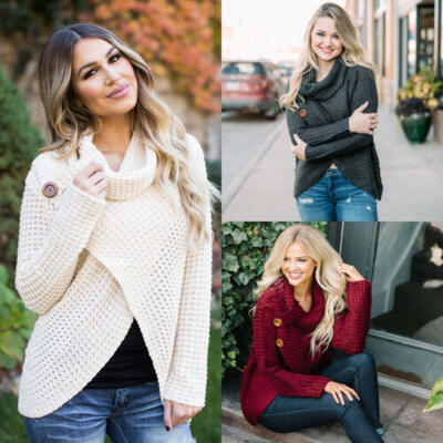 

NewWomen Long Sleeve Fleece Loose Winter Warm Sweater Casual Jumper Pullover Top
