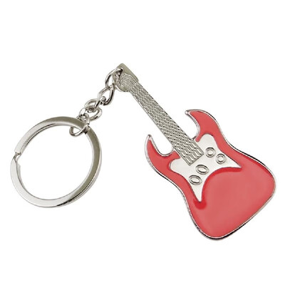 

Zine Alloy Key Chain Musical Instrument Guitar Key Pendant