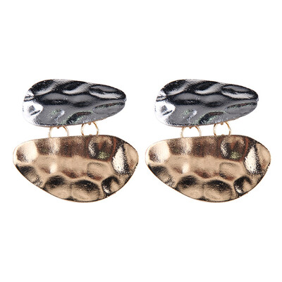 

Europe&the United States punk double irregular earrings metal female round earrings