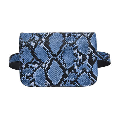 

Snake Print Flap Waist Bags Women Small Leather Serpentine Fanny Chest Pack