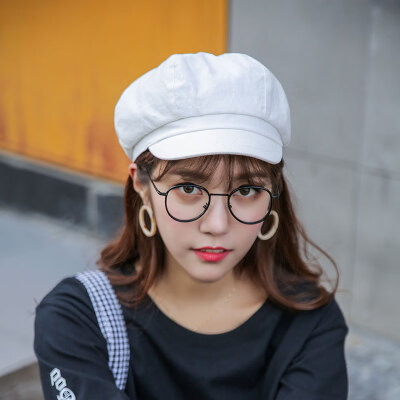 

Hat Womens solid color all-around outdoor small fresh Beret fashion Korean plate cap outdoor octagon cap