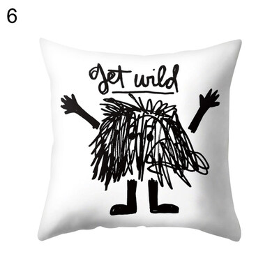 

Letter Cup Animal Cat Pillow Case Cushion Cover Sofa Bed Car Cafe Office Decor