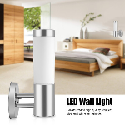 

220V Modern LED Wall Lights Sconce Stainless Steel Lighting Fixture Waterproof Outdoor Lamp Outdoor Wall Light