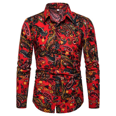 

Tailored Mens Summer Fashion Business Leisure Printing Long-sleeved Shirt Top Blouse