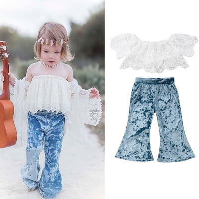 

Toddler Newborn Baby Girl Short Sleeve Soft CottonT-shirts Pants Trousers Sets