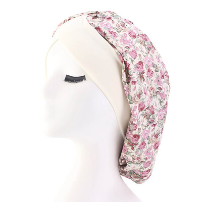 

Long Hair Care Women Satin Bonnet Cap Night Sleep Hat Silk Cap Head Wrap Adjust