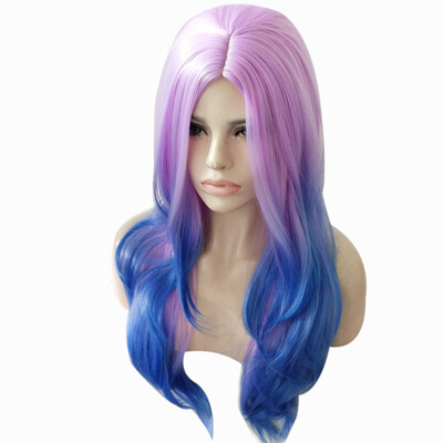 

〖Follure〗Womens Fashion Wig Blue Synthetic Hair Long Wigs Wave Curly Wig