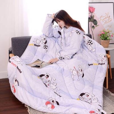 

Toponeto Winter Lazy Quilt With Sleeves Quilt Winter Warm Thickened Washed Quilt Blanket