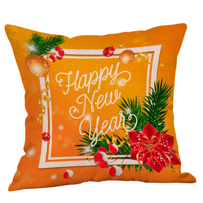 

Tailored Happy Christmas Pillow Cases Linen Sofa Cushion Cover Home Decor Pillow Case