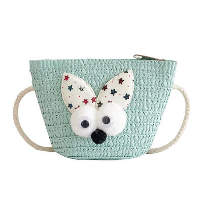 

Women Straw Small Cartoon Messenger Shoulder Bags Summer Beach Handbags