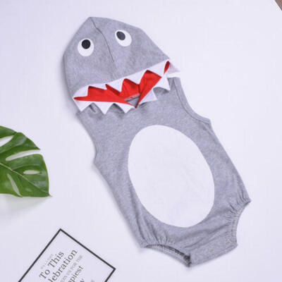 

US Newborn Baby Boys Sleeveless Fashion Hooded Vest Romper Summer Outfits