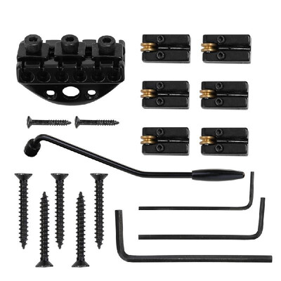 

6 String Roller Tremolo Headless Bridge Tailpiece with Mount Screws Wrenches Tremolo Bridges for Headless Guitar Musical Instrumen