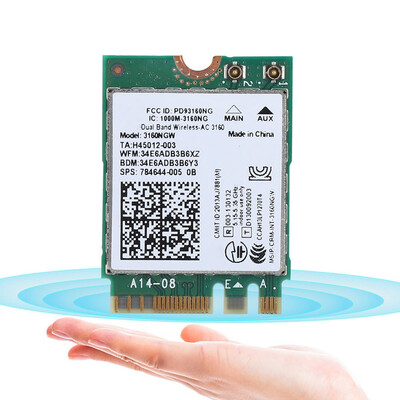 

Greensen For Intel 3160AC NGW Wireless WIFI Card 433Mbps Bluetooth 40 Dual Band Network Card