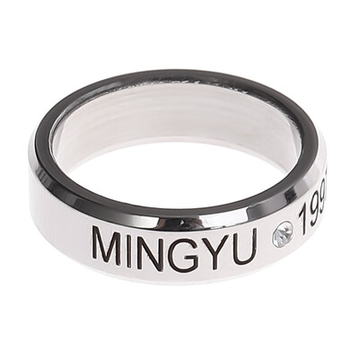 

Kpop Seventeen Same Heel Letter Lettering Ring Unisex Pair Titanium Steel Ring Hot Gift