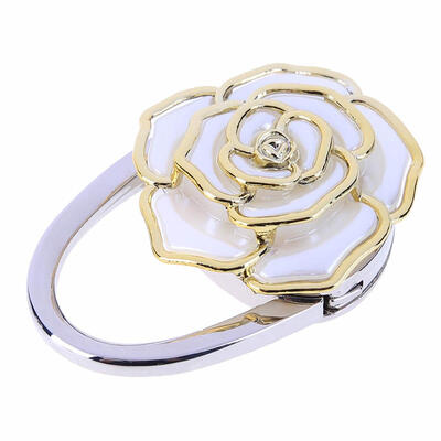 

Portable Folding Table Bag Hook Hanger Holder Rose Crystal Rhinestone Decor