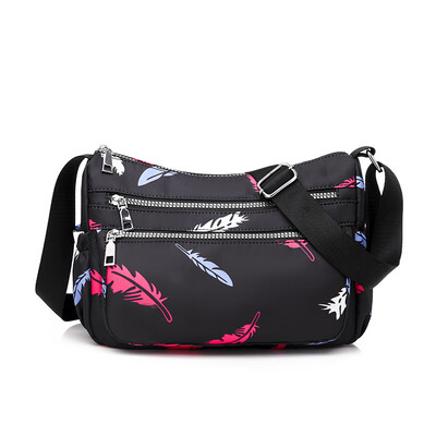 

Printed Oxford Bag Multi-layer Large Capacity Leisure Middle-aged Mother One Shoulder Slant Bag Canvas
