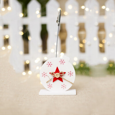 

Gobestart Creative Christmas Wooden Business Card Holder Photo Clip Home Window Door Decor