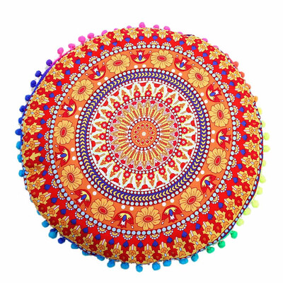 

Siaonvr Indian Mandala Floor Pillows Round Bohemian Cushion Pillows Cover Case Cushions