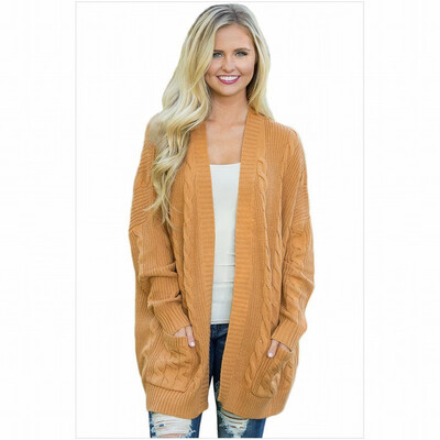 

Cardigan long sleeve long knit sweater
