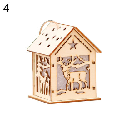 

Wooden Log Cabin Light Chalet Ornament Hanging Christmas Xmas Tree Hotel Decor