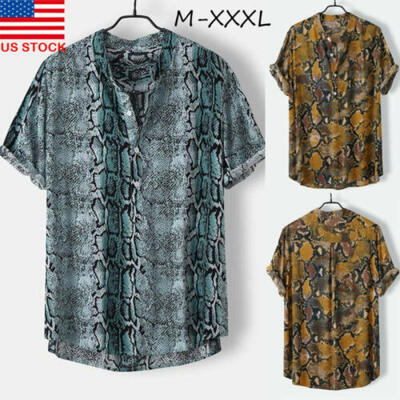

Mens Summer Short Sleeve Button Down T-shirt Tops Slim Fit Casual Stylish Shirts
