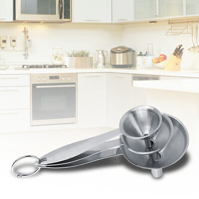 

Greensen 3Pcs Stainless Steel Funnel Kitchen Cooking Oil Vinegar Wine Filling Funnel with Handle Kitchen FunnelFunnel