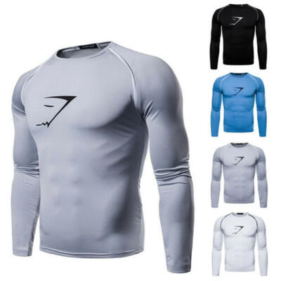 

Gym Mens Muscle Long Sleeve T-Shirt Bodybuilding Sport Fitness Vest Tank Top Tee
