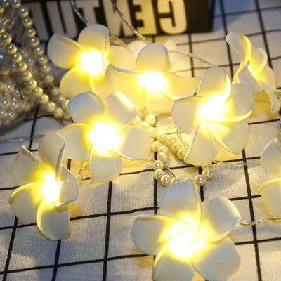 

〖Follure〗Vintage Frangipani Flower LED Fairy Light String Battery Home Party Wedding