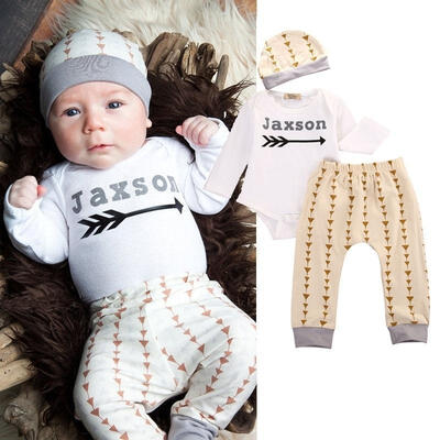 

US Newborn Baby Boys Girl Romper Jumpsuit BodysuitPants Hat Clothes Outfits Set