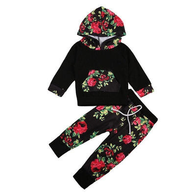 

2017 New Baby Boys Girls Outfits Flower Clothes Shirt Long Sleeve TopsPants Set