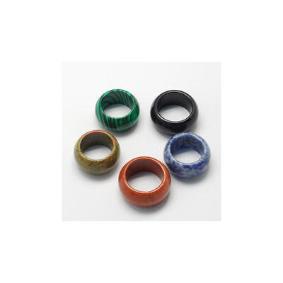 

Gemstone Wide Band Rings Mixed Stone Donut Mixed Color 22mm
