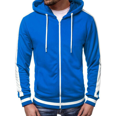 Men Autumn Hoodie Zip Up Jacket Sweatshirt Hooded Top Casual Sports Coat Outwear