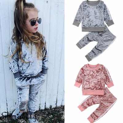 

2018 Toddler Kids Baby Girl Infant Clothes T-shirt Top Pants Outfit Sets Tracksuit