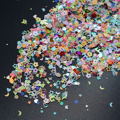 

〖Follure〗5000PCS Nail Art DIY Mixed Glitter 3MM Heart Star Flower Sequins Stickers