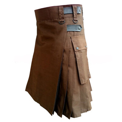 

Gobestart Mens Vintage Kilt Scotland Gothic Fashion Kendo Pocket Skirts Scottish Clothing