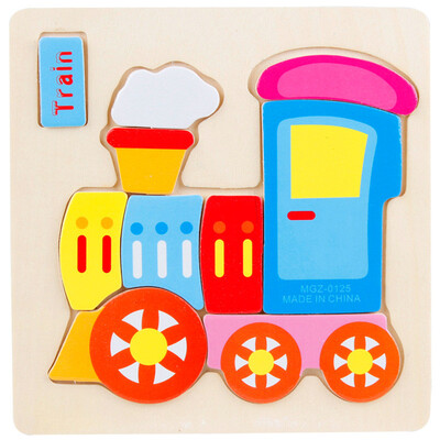 

Gotoamei 1PC Wooden Fire truck Puzzle Educational Developmental Baby Training Toy D