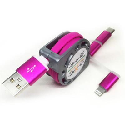 

Retractable Charging Cable Lightning Micro USB Type C 3-in-1 2A Data Cable For IPhone Samsung Galaxy LG HTC Nokia 33ft-1m