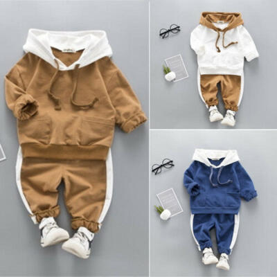 

Toddler Kids Baby Boy Girl Clothes Hooded Shirt Long Pants Leggings Outfits
