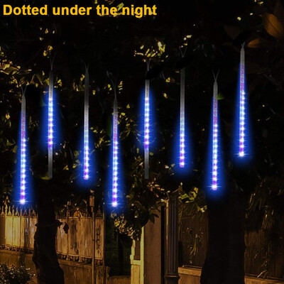 

Siaonvr LED Lights Meteor Shower Rain Snowfall Xmas Tree Garden Outdoor Blue