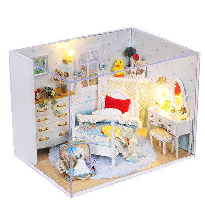 

Gotoamei DIY Christmas House Assemble Miniature Dollhouse LED Furniture Kit Xmas Gift